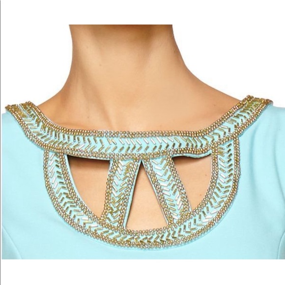 Lilly Pulitzer Women’s Sky Blue Mary Jane Lane Shift Dress with Cut Out - Picture 5 of 15